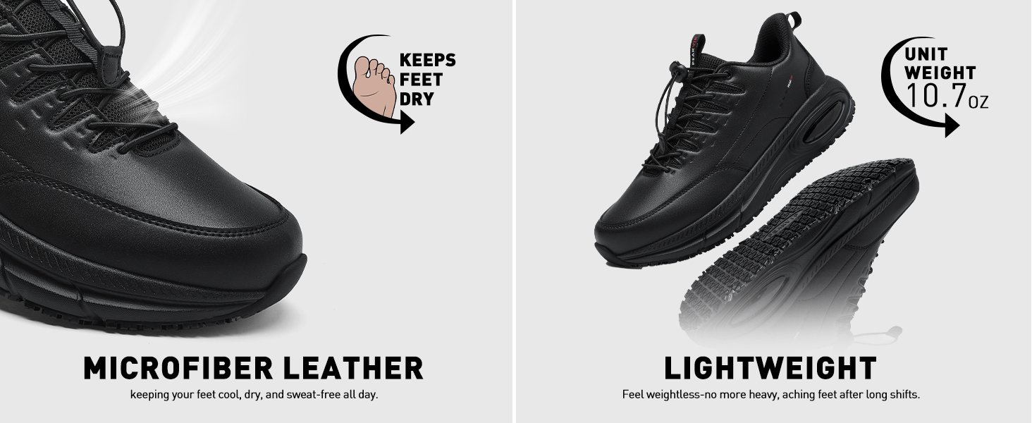 Men Certificated Non Slip Wide Toe Shoe Waterproof Comfortable Shock Absorb Sneaker PEAKVIP PE25004M Detail (4)