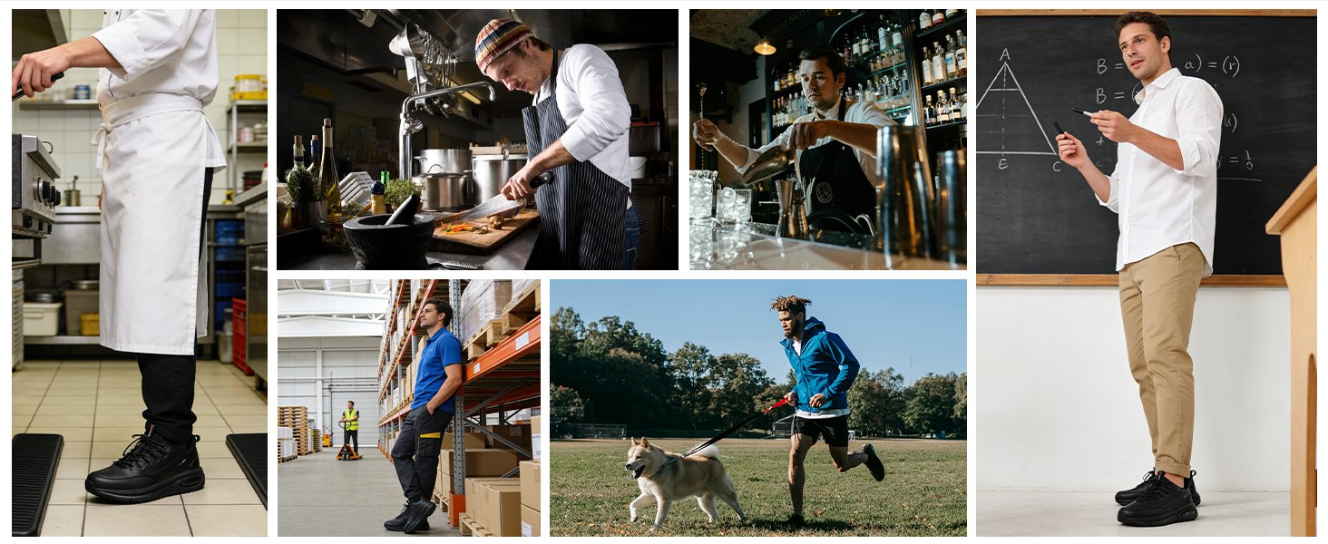 Men Certificated Non Slip Wide Toe Shoe Waterproof Comfortable Shock Absorb Sneaker PEAKVIP PE25004M Detail (7)