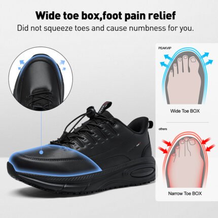 Men Certificated Non Slip Wide Toe Shoe Waterproof Comfortable Shock Absorbing Sneaker PEAKVIP PE25004M (2)