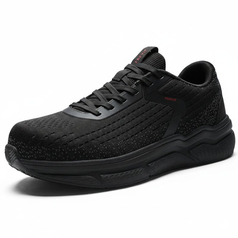 Men Steel Toe Safety Shoe Non Slip Lightweight Black Work Sneaker PEAKVIP PE25002M (1)