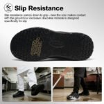 Men Waterproof Oil Resistant Chef Shoe Non Slip Shock Absorbing Work Sneaker Black PEAKVIP PE25003M (2)