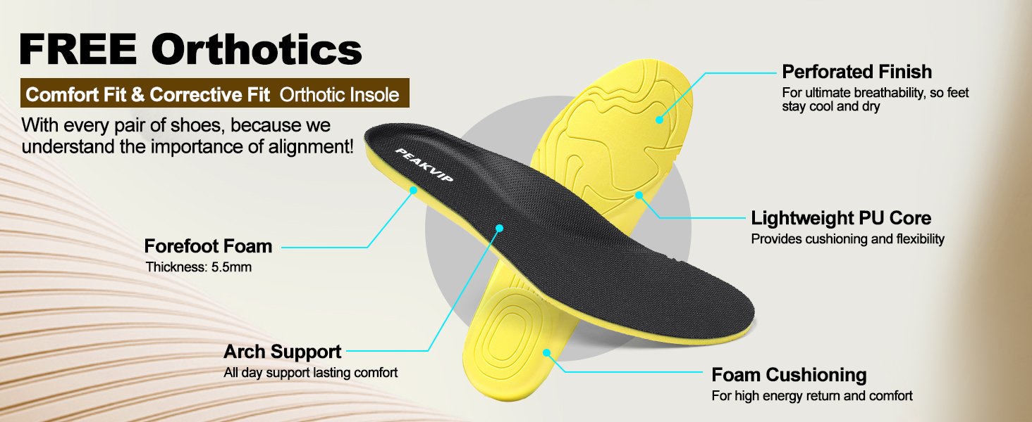 Waterproof Chef Work Shoe Nonslip Wide Toe Men Sneaker PEAKVIP-PE25001M