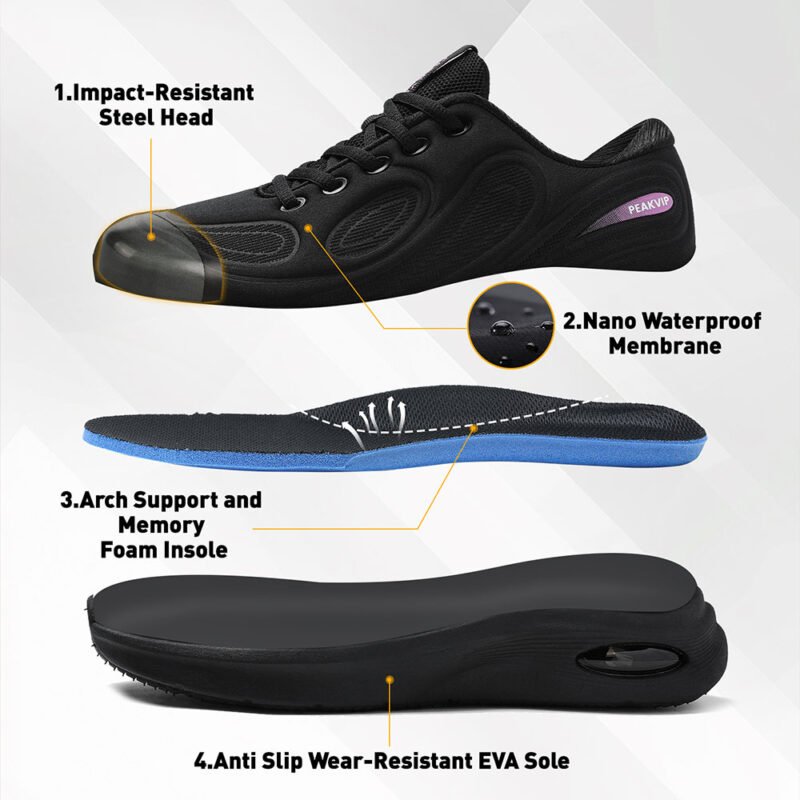 Steel Toe Women Safety Shoe Waterproof Nonslip Sneaker PEAKVIP-PE25001W