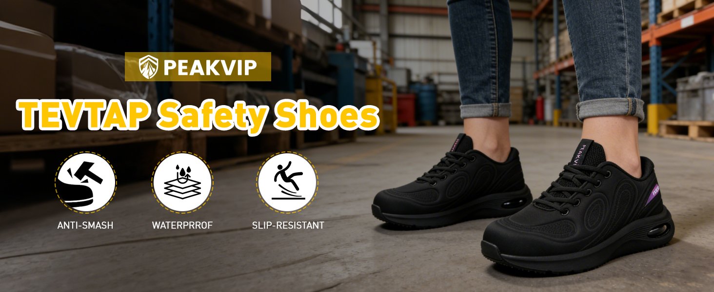 Steel Toe Women Safety Shoe Waterproof Nonslip Sneaker PEAKVIP-PE25001W