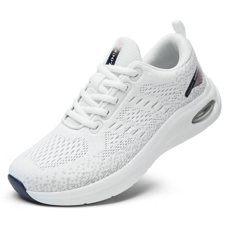 Women Wide Toe Box Casual Sport Shoe Arch Support Wear Resistant Outsole Sneaker LOCFIR LC25009W White (1)