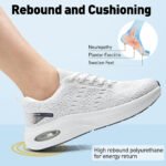 Women Wide Toe Box Casual Sport Shoe Arch Support Wear Resistant Outsole Sneaker LOCFIR LC25009W White (4)