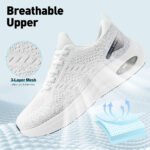 Women Wide Toe Box Casual Sport Shoe Arch Support Wear Resistant Outsole Sneaker LOCFIR LC25009W White (5)