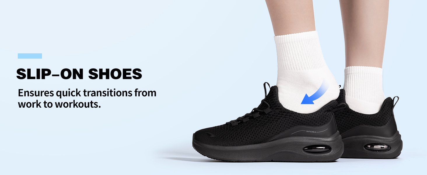 Women Wide Toe Casual Shoe Arch Support Breathable Slip On Sneaker LOCFIR LC26001W Detail (4)