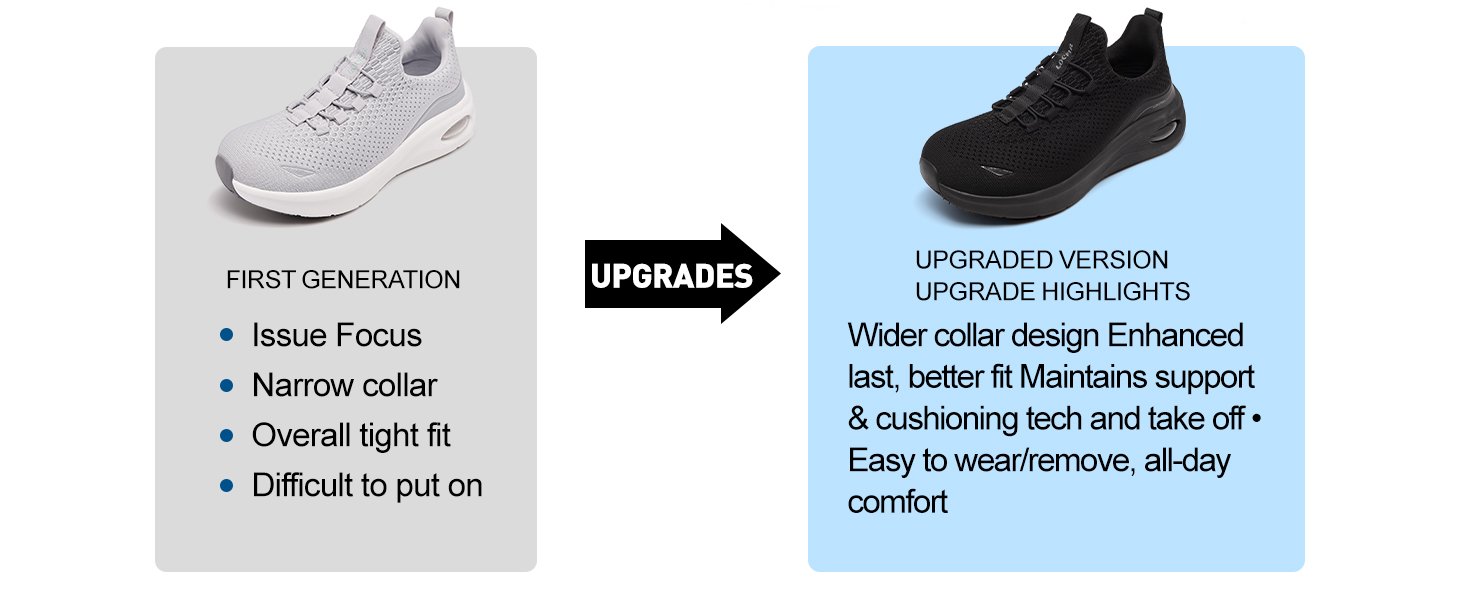 Women Wide Toe Casual Shoe Arch Support Breathable Slip On Sneaker LOCFIR LC26001W Detail (5)