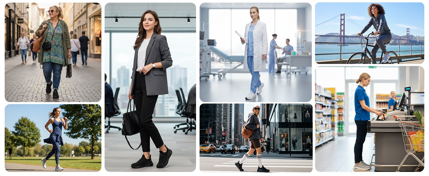 Women Wide Toe Casual Shoe Arch Support Breathable Slip On Sneaker LOCFIR LC26001W Detail (8)