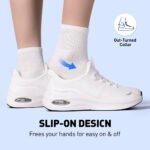 Women Wide Toe Casual Shoe Arch Support Breathable Slip On Sneaker LOCFIR LC26001W White (4)